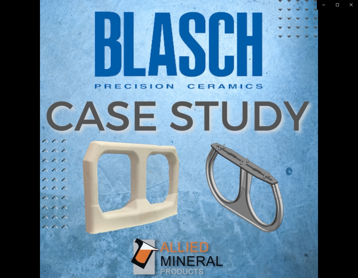 A video title card: Blasch Precision Ceramics & Allied Mineral Products Case Study