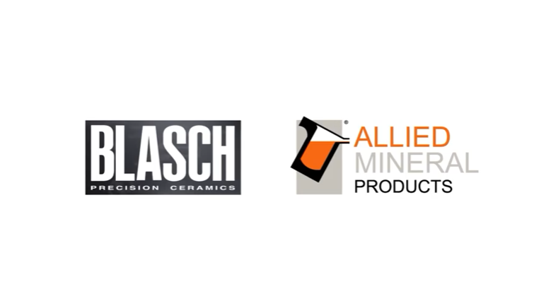 The logos for Blasch Precision Ceramics and Allied Mineral Products.