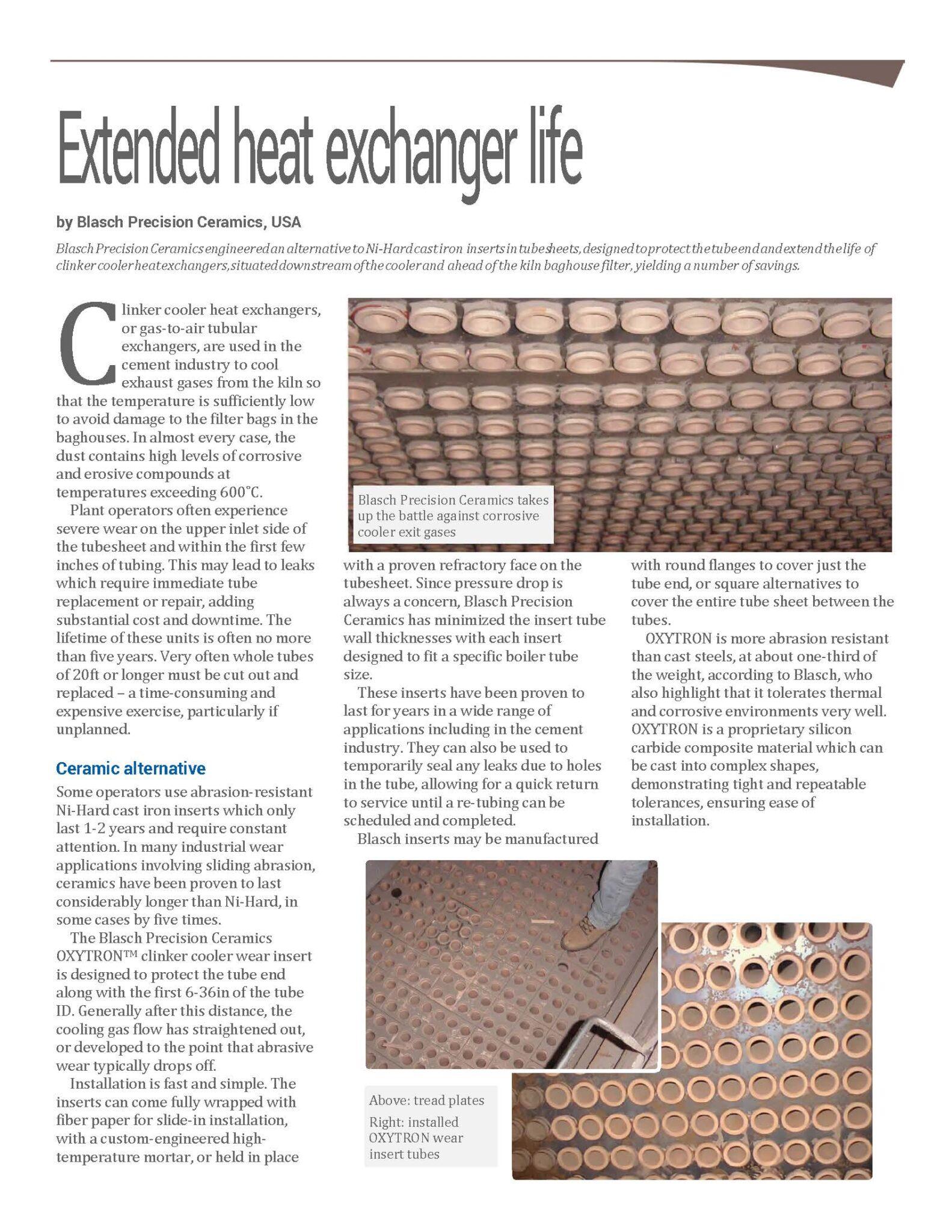 First page of "Extended heat exchanger life" white paper.