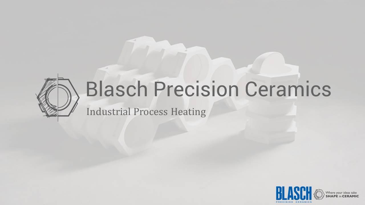 A video title card: Blasch Precision Ceramics - Industrial Process Heating.