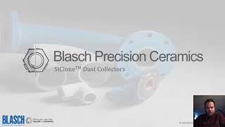 A video title card: Blasch Precision Ceramics - SiClone Dust Collectors.