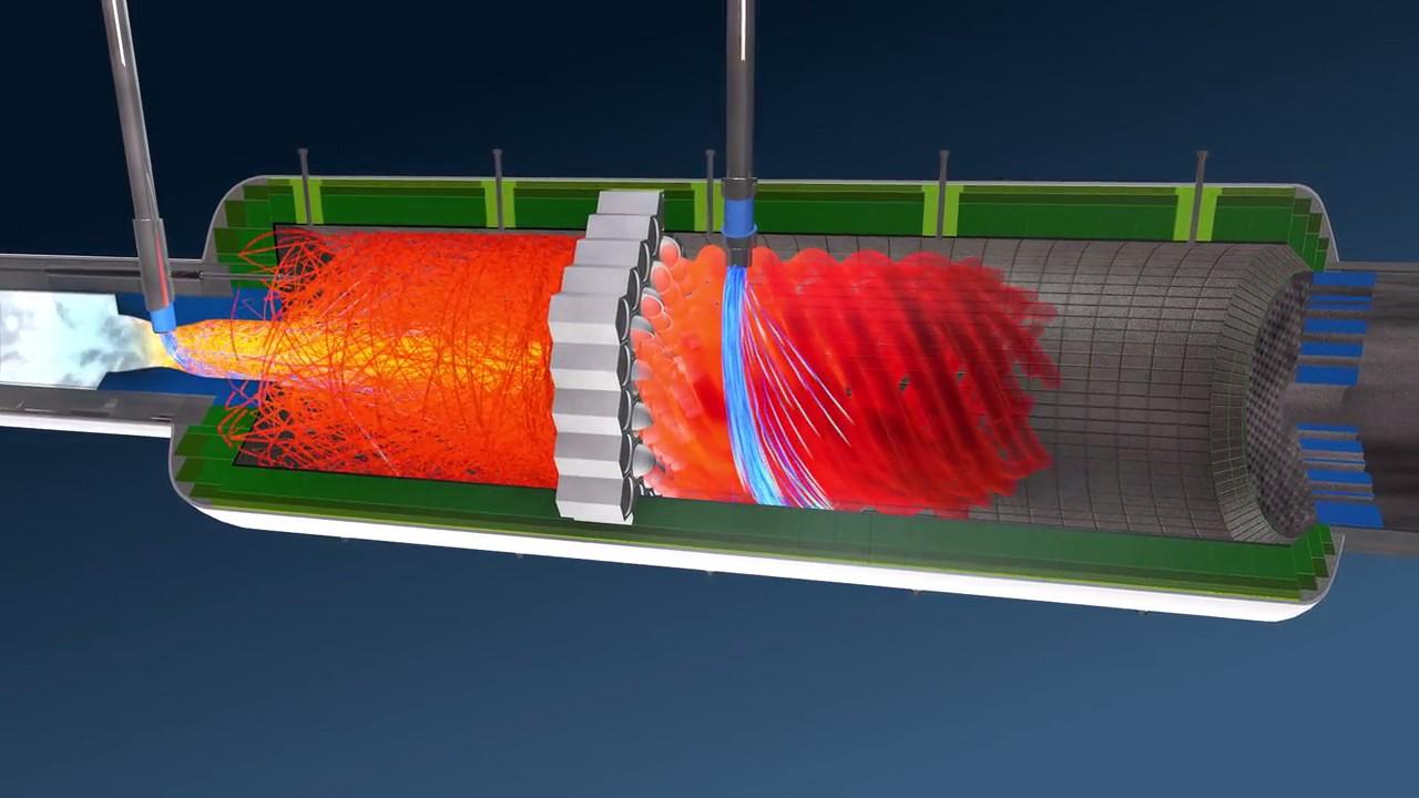 A rendering of a VectorWall controlling the temperature and turbulence inside a furnace.