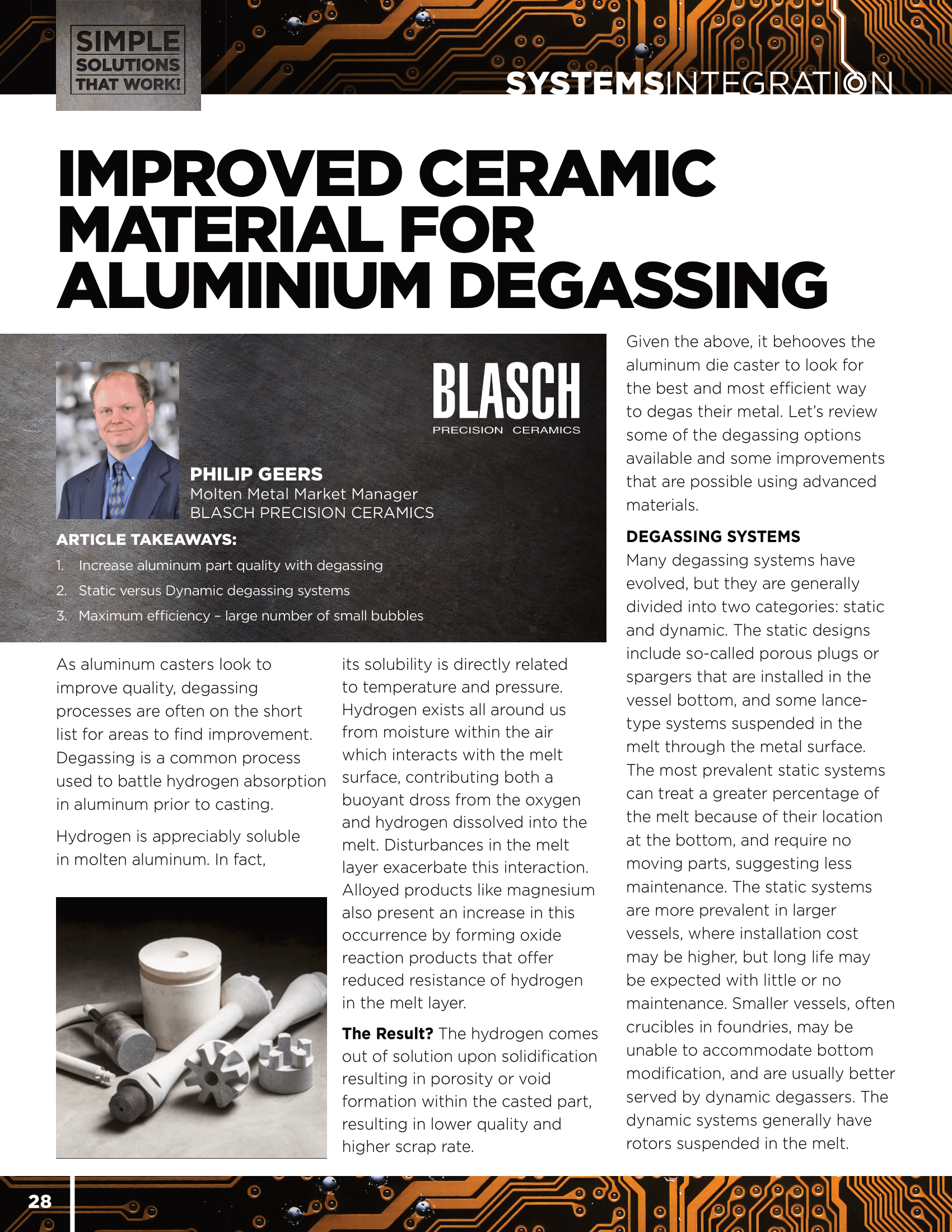 Improved Ceramic Material for Aluminum Degassing